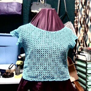 Summer Crochet Tunic teal size medium to a small